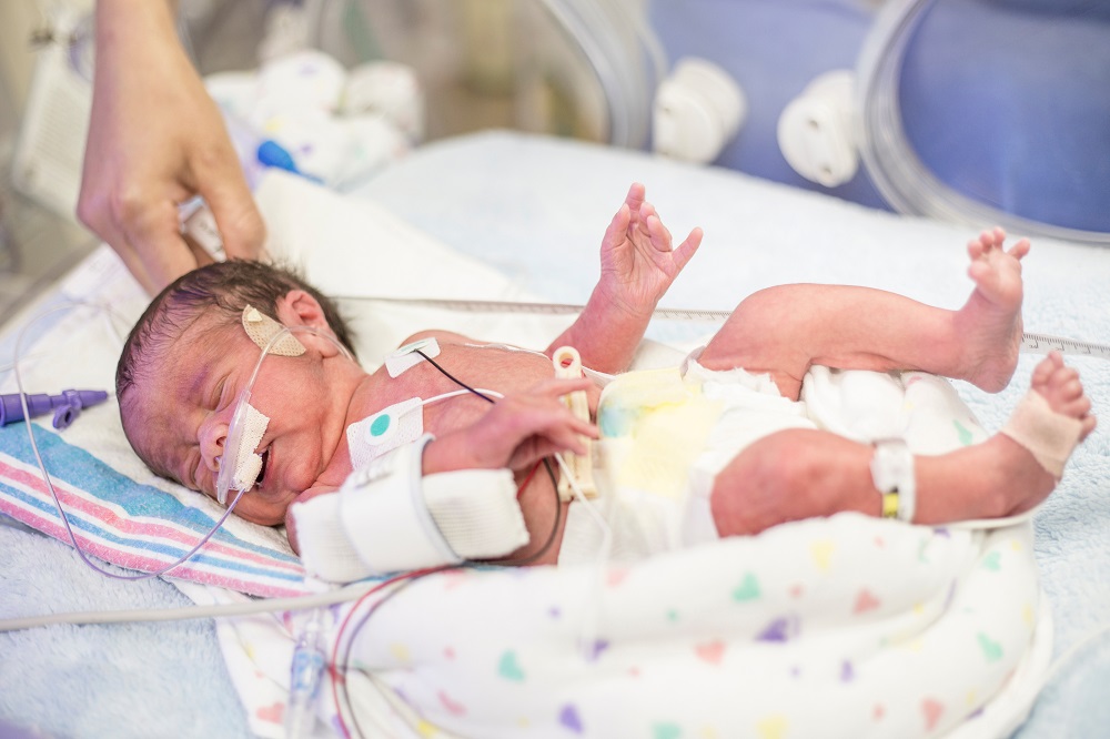 Newborn baby at Washington D.C. hospital ICU